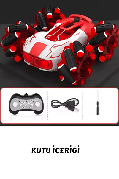 YILDIRIM OYUNCAK Uzaktan Kumandalı Ful Fonksiyon Şarjlı Buhar Sprey Atan Müzikli Stunt Drift Ve Akrobat Araba 15 Cm