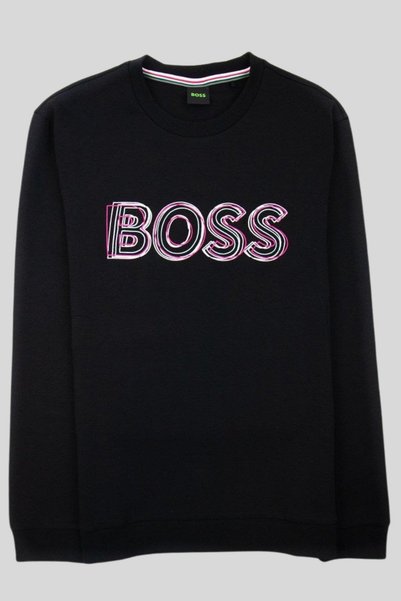 BOSS Baskılı Regular Fit Bisiklet Yaka Pamuklu Sweat Erkek Sweat 50471878 001