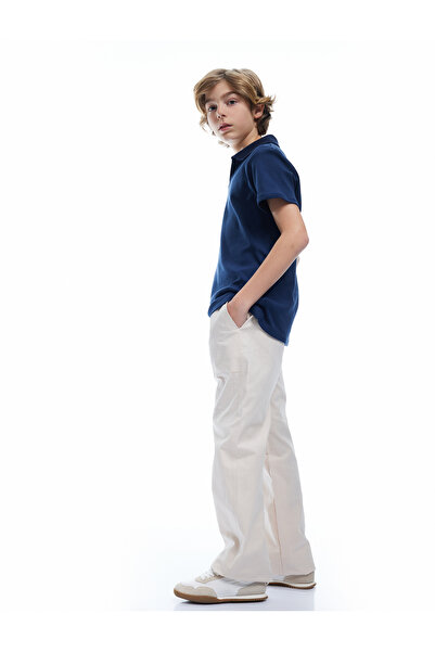 Koton Bavlněné tričko s krátkým rukávem Basic Polo Collar