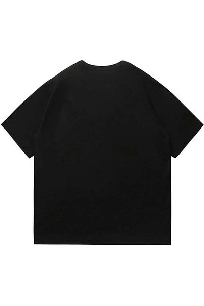trendgar Μαύρο μπλουζάκι με στάμπα Hi unisex oversize
