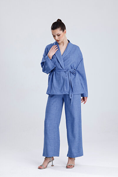 MD trend Women's Waist Lace-Up Kimono Set