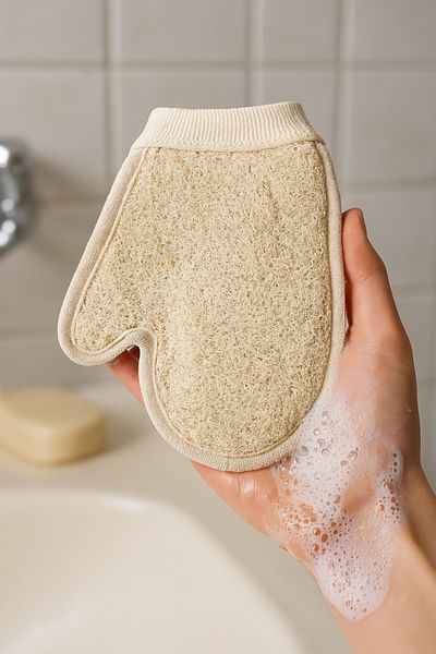 Vitalista Pumpkin Fiber Bath & Shower Gloves Body Washcloth