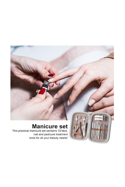 Arzu Güzel Cosmetics Special Box White 18 Piece Useful Manicure-Pedicure Set - Face Care - Hand & Foot Nail