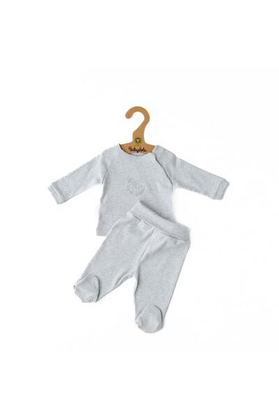 Babydola طقم مكون من قطعتين باللون الرمادي العضوي-12745