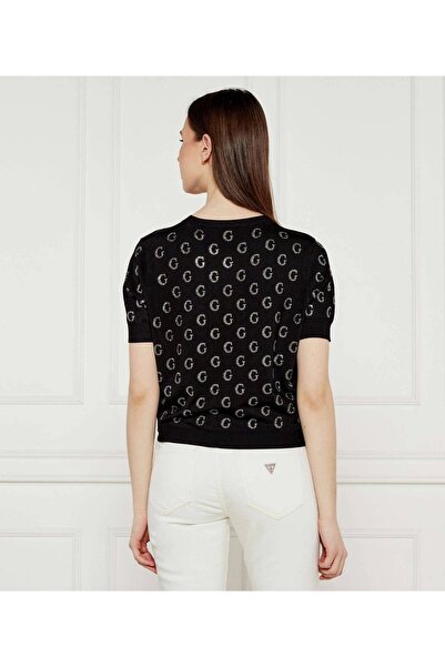 Guess JASMINE G CN SS BOXY SWTR Kadın Siyah Kazak W5GR05Z3D60-JBLK