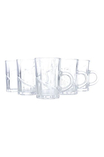 Alsaif Gallery Teapot Set with Max Glass Handle, 6 Pieces - Clear