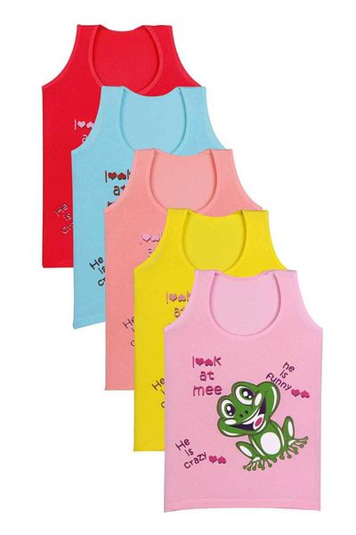 Nicoletta Tricou pentru fete cu bretele late imprimate 5 pachete Lycra Mixcolor