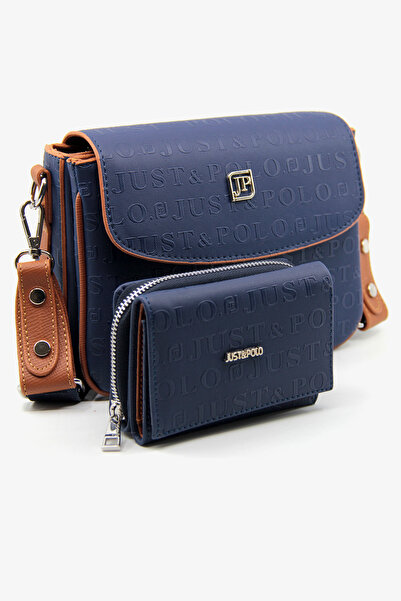 Just Polo حقيبة كتف نسائية للموسم الجديد بحزام عمودي مكونة من 4 أقسام باللون ...