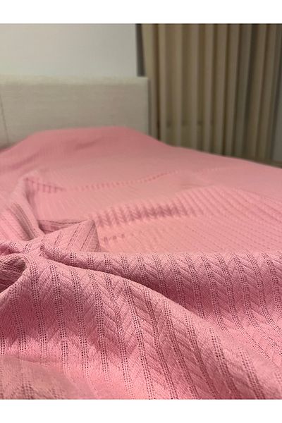 Renk Tekstil Dusty Rose Knitted Textured Pique Double 100% Natural Cotton - 230 X 235