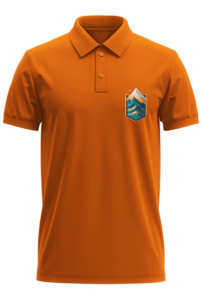 remonz Mountain Printed 100% Cotton Regular Fit Polo Neck T-Shirt