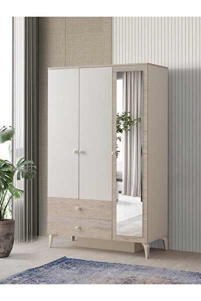 Erezogulları Mobilya Petra 3 Kapaklı Aynalı Elbise Dolabı Gardrop 120x55x200