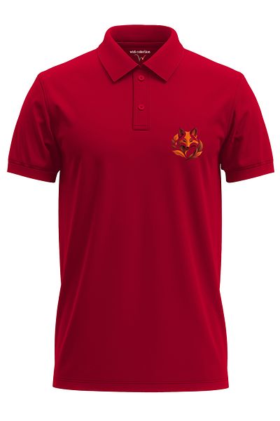 remonz Tricou cu gât polo, 100% bumbac, imprimat cu vulpe