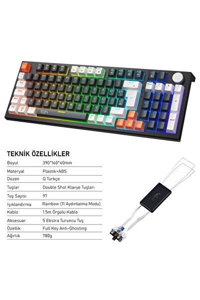 gameagle Strike Plus MK-96X2BAB Mekanik Işıklı Oyuncu Klavye