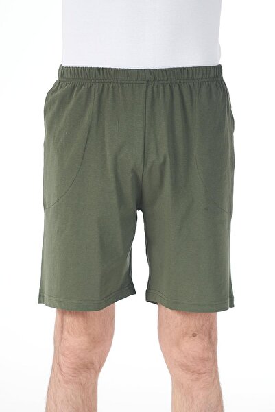 REMSA Ανδρική Πιτζάμα Χτενισμένη Βαμβακερή Σορτς Μονό Κάτω 151 Απλό Χακί