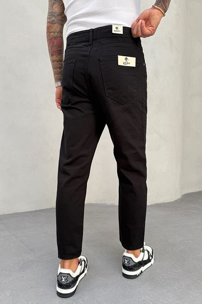 MADZEYMODA Ανδρικό μαύρο τζιν ύφασμα Boyfriend Jean Jeans Παντελόνι Mz045