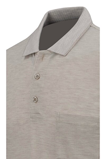 Çizgi Triko Ανδρικό μπλουζάκι Polo Neck Classic Fit με τσέπη - 5113