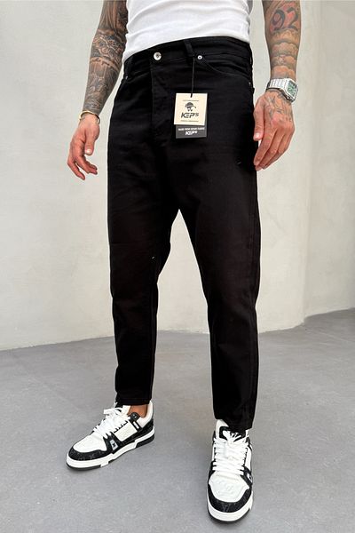 MADZEYMODA Ανδρικό μαύρο τζιν ύφασμα Boyfriend Jean Jeans Παντελόνι Mz045