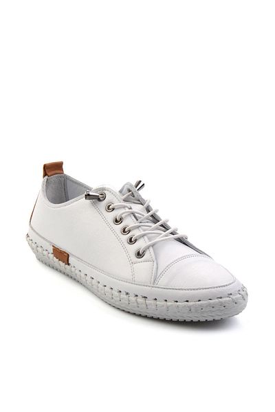 Bambi Λευκό Δερμάτινο Γυναικείο Sneaker K01465065403