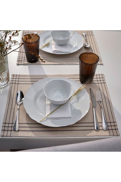 IKEA Vårarv Place Mat 35x45 Cm – Reversible Dark Grey/natural Table Mat For Everyday Or Elegant Dining