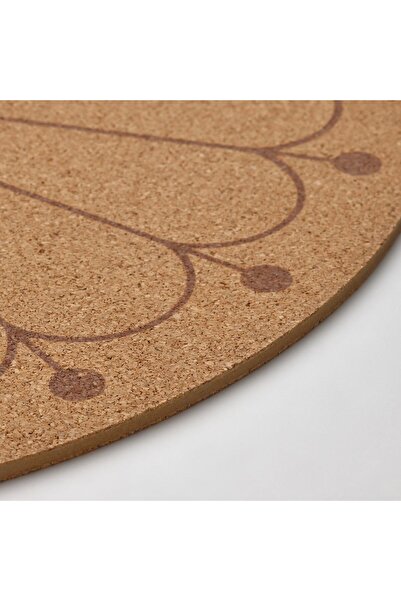 IKEA SVARTVIDE Place mat, cork/patterned, 35 cm