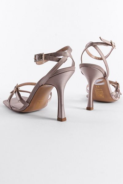 Capone Outfitters Kristall Stein Schnalle hochhackige stumpfe Zehe Frauen Sandalen