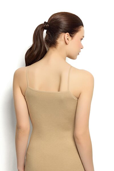 Jiber Women's Nude Color Bamboo Rope Strap Tank Top