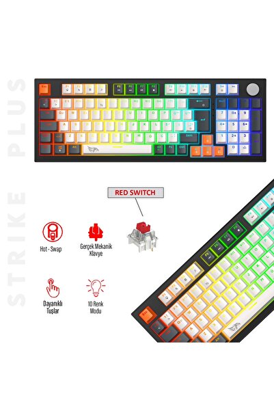 gameagle Strike Plus MK-96X2ABR Mekanik Kablolu Işıklı Klavye
