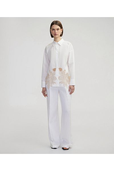 İpekyol Poplin Shirt with Contrast Transparent Inserts