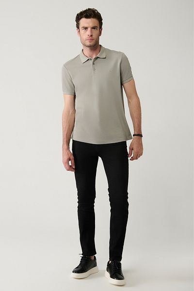 Avva Schwarze, gewaschene, flexible Jeanshose für Herren E 003512