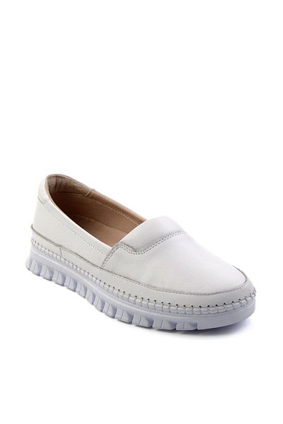 Bambi White Genuine Leather Women's Casual Shoes K 01518024403