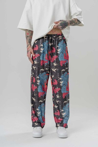 go gang own Kanagawa Elastic Waist Baggy Trousers