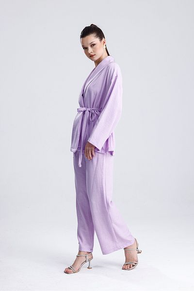 MD trend Women's Waist Lace-Up Kimono Set