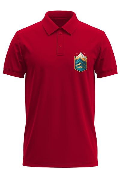 remonz Tricou cu guler polo, 100% bumbac, imprimat montan
