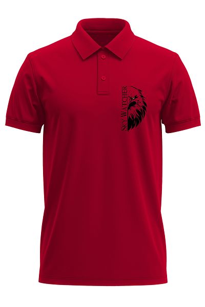 remonz Tricou cu gât polo cu imprimeu 100% bumbac Watcher