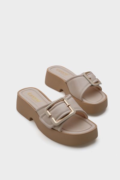 Capone Outfitters Dámské pantofle Marget na klínovém podpatku s jednoduchou přezkou
