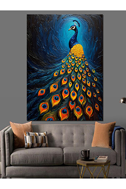 ekart Gururlu Tüylerle Duran Güzellik Dekoratif Kanvas - Mdf Ahşap Tablo