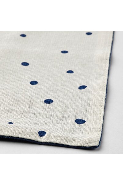 IKEA NISSÖGA Place mat, white/dark blue, 45 x 35 cm