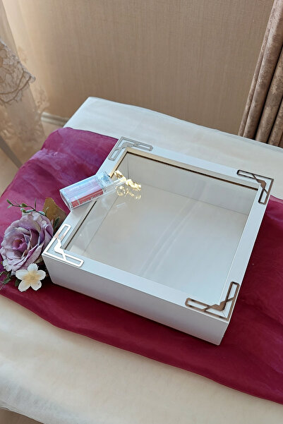 Verda Çerçeve إطار وردة عميقة باللون الأبيض مقاس 25 × 25 سم بدون اسم! صندوق ا...