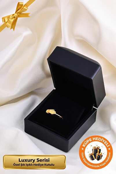 Lucente Jewellery Luxury Serisi Işıklı Hediye Kutulu 925 Ayar Altın Gümüş Kap...
