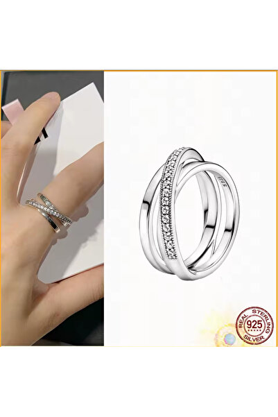 Hector&Co. Jewellery Gümüş Üçlü İç İçe Geçmiş Bant Yüzük