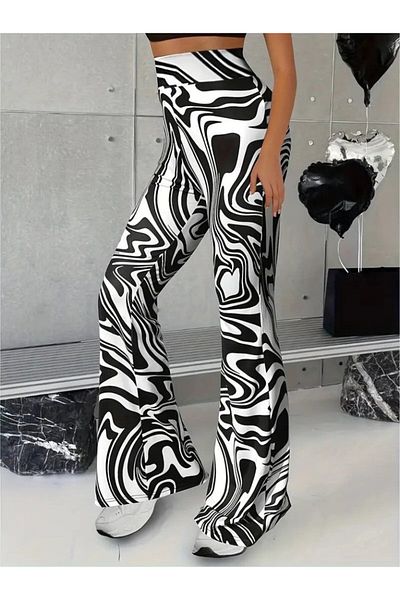 Moka Shopin Mokashopin Women's High Waist Zebra Print Leggings