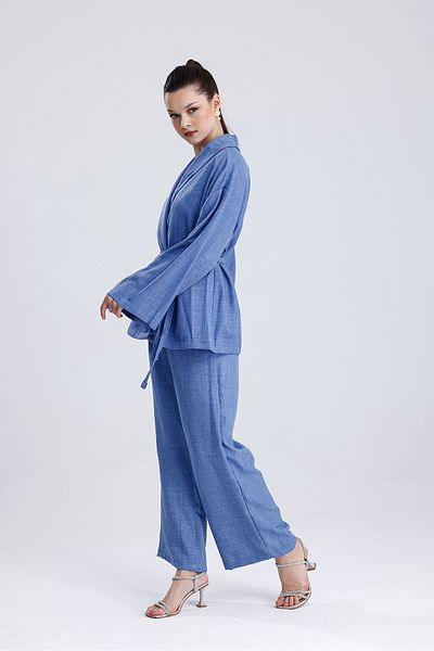 MD trend Women's Waist Lace-Up Kimono Set