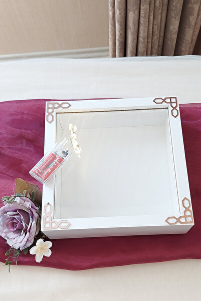 Verda Çerçeve 25x25 Cm Ledli Beyaz Isimsiz Derin Gül Çerçevesi! Gül Kutusu! H...
