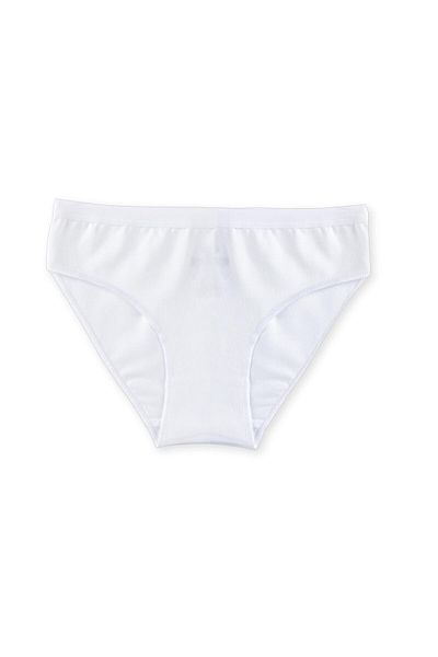 BAYKAR Chiloți tăiați pentru bikini din bumbac și lycra pentru fetiță 5005 alb Pachet de 6 bucăți