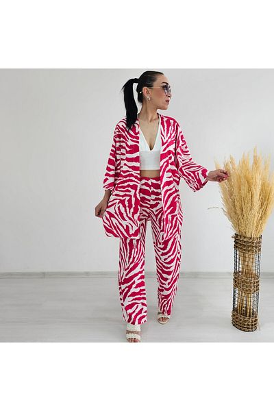 6 butik altı üstü butik Set kimono cu model zebră cu talie întreagă