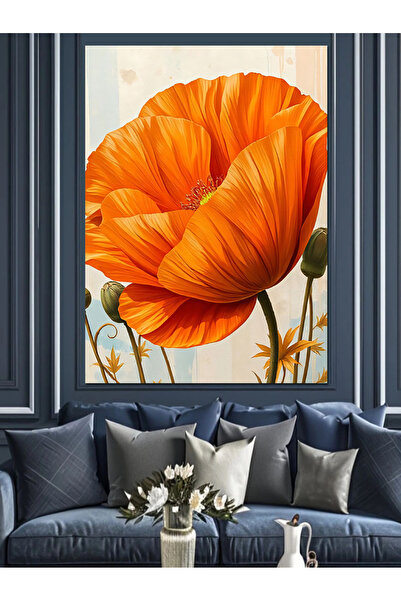 ekart Turuncu Gelinciklerin Neşeli Duruşu Dekoratif Kanvas - Mdf Ahşap Tablo