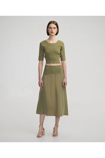 İpekyol Knitwear and Cupro Mix Skirt