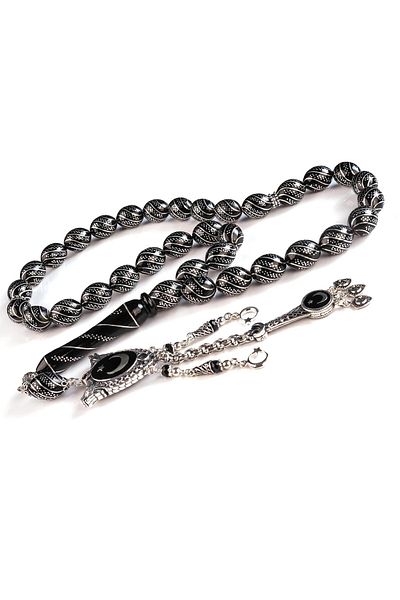 TESBİHCİBABA Peerless Craftsmanship Çeşm-I Nightingale Processing Erzurum Oltu Stone Rosary