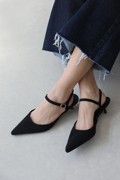 STRASWANS Melvin Women's Heeled Suede Shoes Black