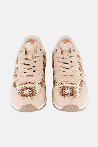 Refresh Women Lace Up Casual Sneaker, Beige